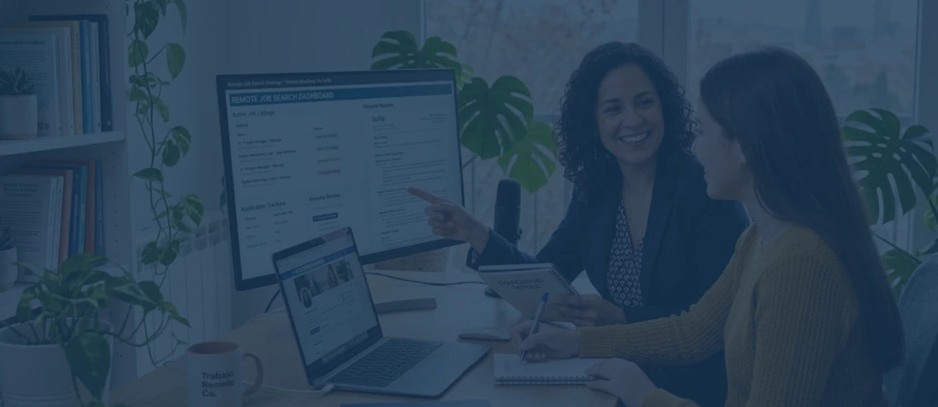 Dos mujeres en un asesoria personalizada para trabajo remoto