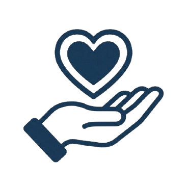 Icono de mano sosteniendo un corazon