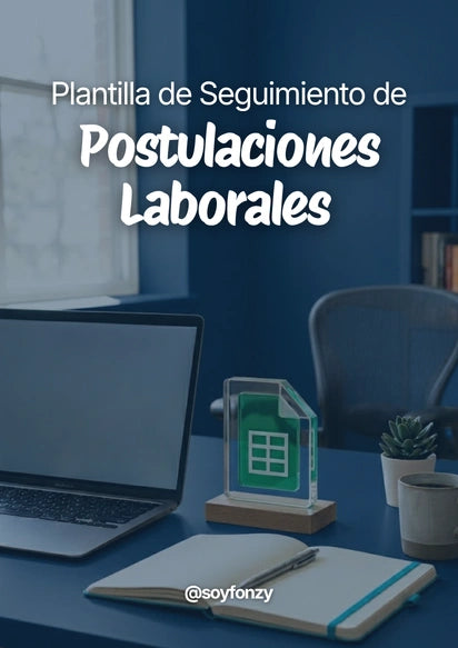 Portada de plantilla de seguimiento de postulaciones laborales para organizar postulaciones a empleos y contactos con reclutadores